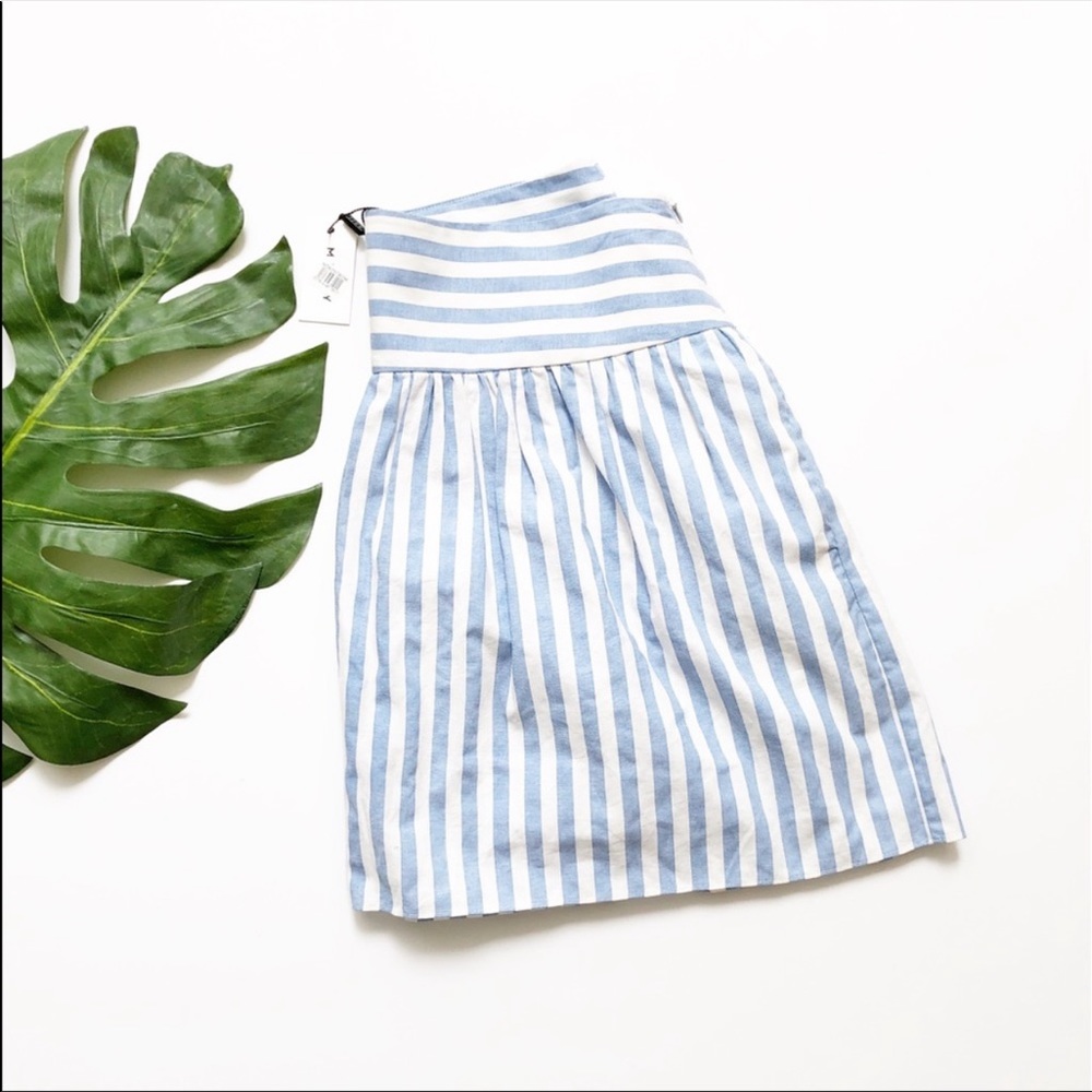 NWT Milly Blue/White Striped Skirt
